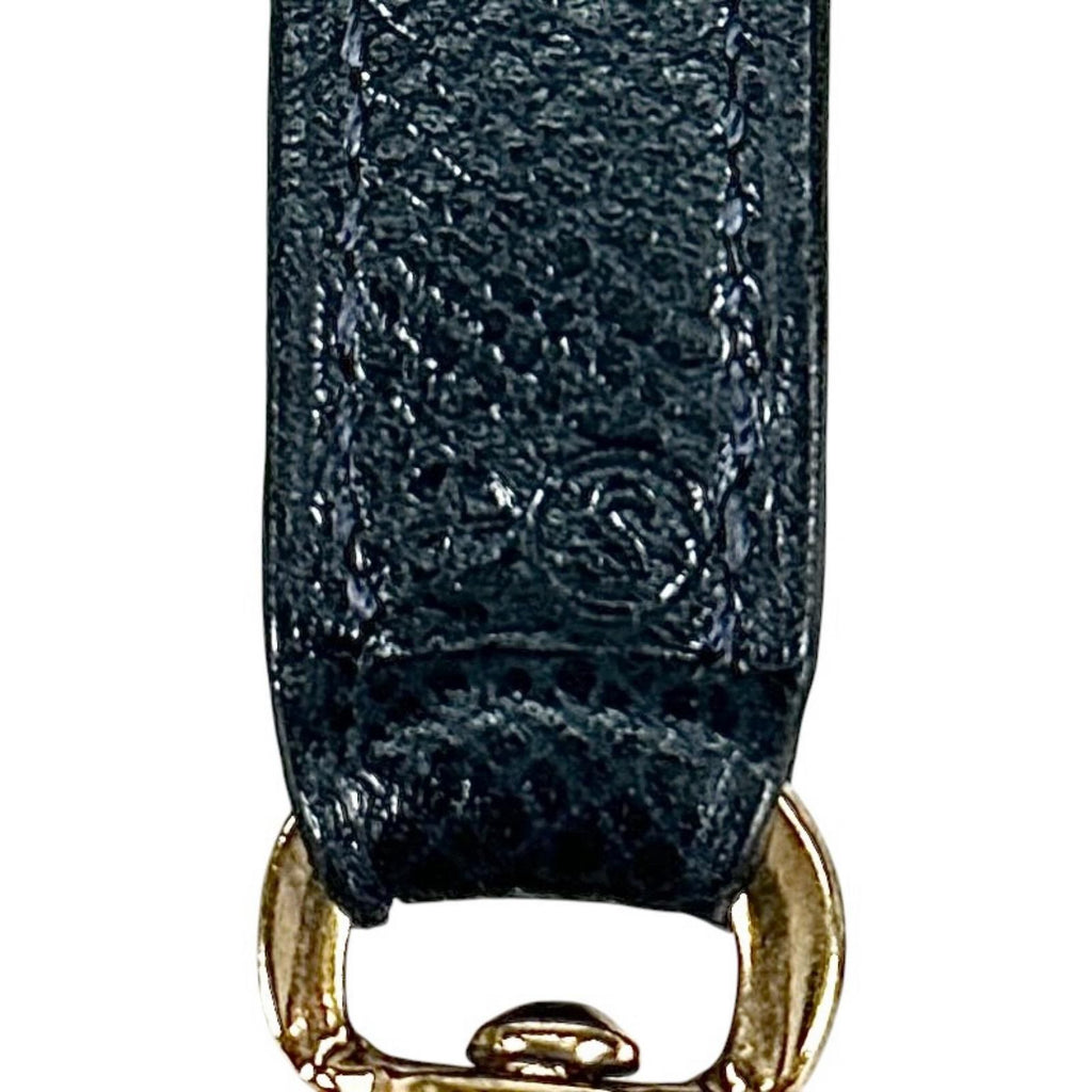 Hermes Shoulder Strap Leather Blue Gold — view 4