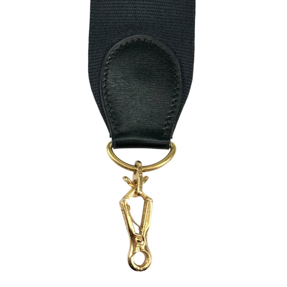 Hermes Shoulder Strap Canvas Box Calf Black Gold — view 5