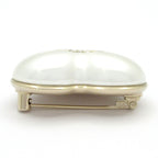 Chanel Brooch White Gold Heart CC Logo — view 4