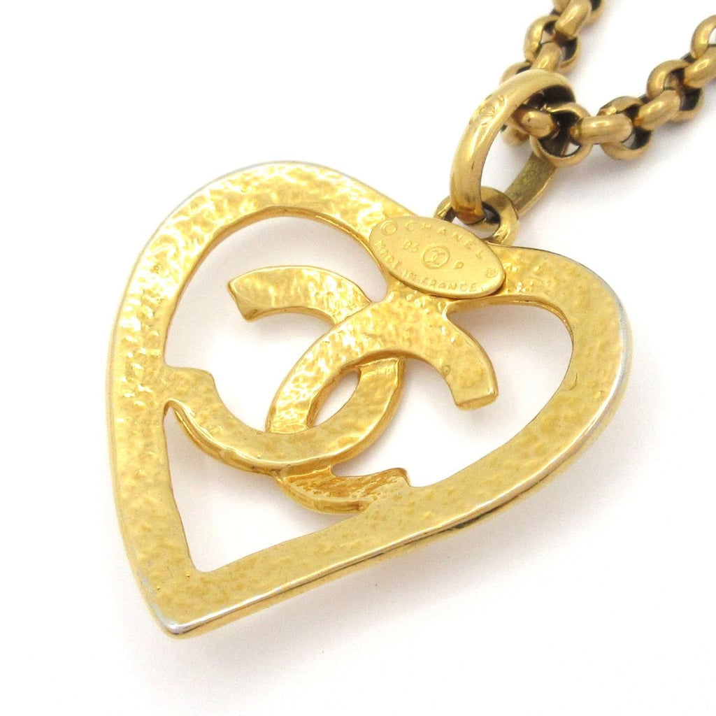 Chanel Necklace CC Logo Gold Heart — view 3