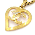 Chanel Necklace CC Logo Gold Heart