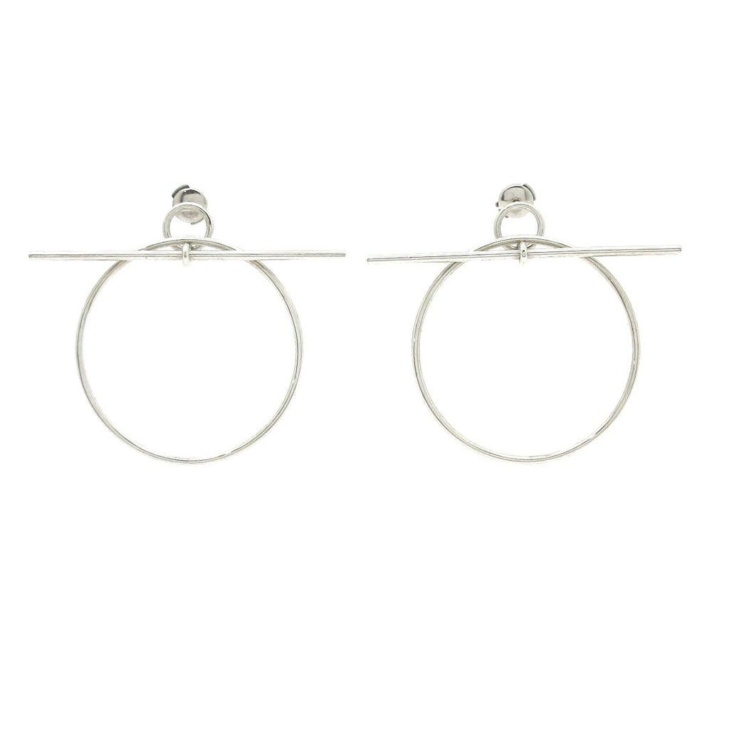 Hermes Earrings Loop MM Silver