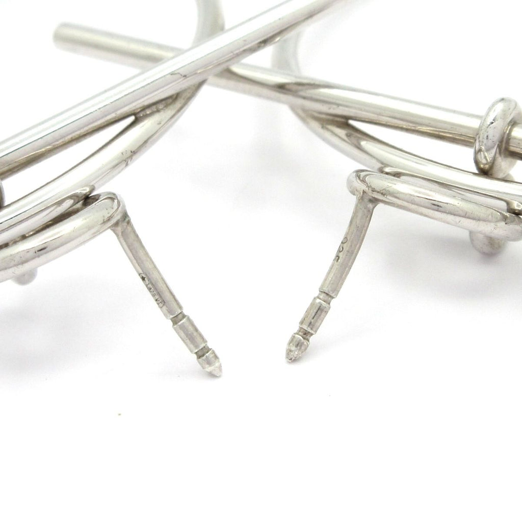 Hermes Earrings Loop MM Silver — view 4