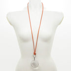 Hermes Necklace Leather Silver Orange Loupe — view 2