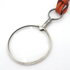 Hermes Necklace Leather Silver Orange Loupe