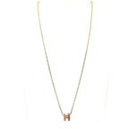 Hermes Necklace Mini Pop H Gold Pink — view 2