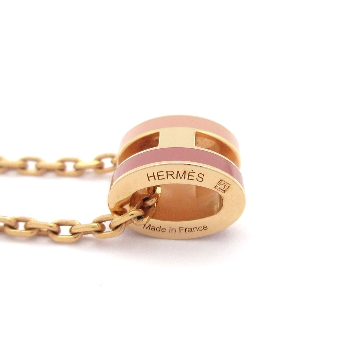 Hermes Necklace Mini Pop H Gold Pink — view 5