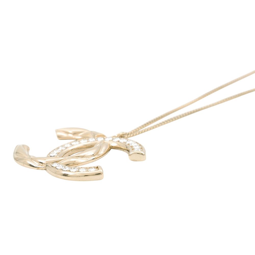 Chanel Necklace CC Logo Metal Rhinestone — view 2