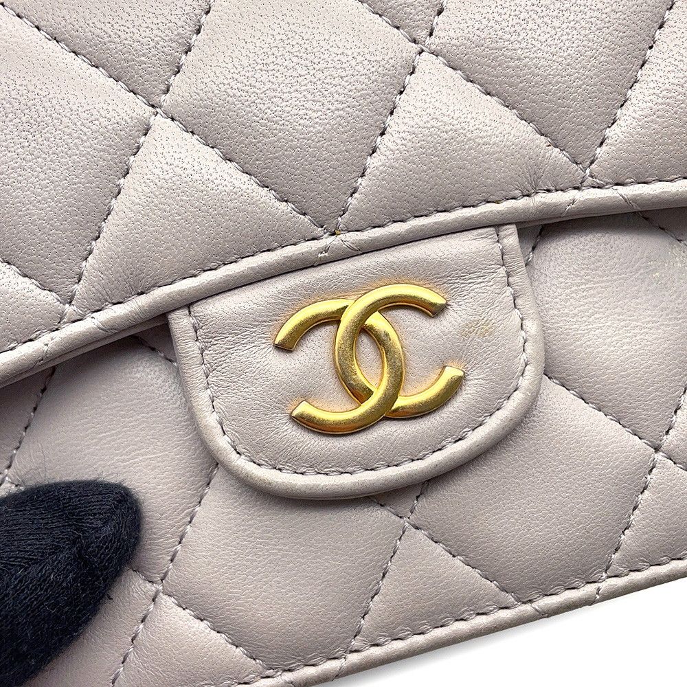Chanel Chain Shoulder Bag Mini Quilted CC Logo Top Handle Lambskin — view 6