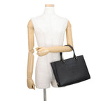 Prada Handbag Embossed Logo Saffiano Leather 2-Way Black — view 4