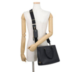 Prada Handbag Embossed Logo Saffiano Leather 2-Way Black — view 5