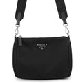 Prada Shoulder Bag Re-Nylon Saffiano Leather Nylon Crossbody Black