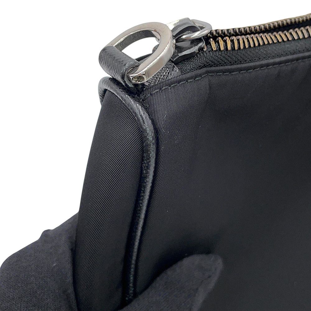 Prada Shoulder Bag Re-Nylon Saffiano Leather Nylon Crossbody Black — view 7