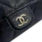 Chanel Chain Wallet Quilted CC Logo Mini Caviar Leather Black Shoulder Bag — view 8