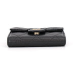 Chanel Chain Wallet Quilted CC Logo Mini Caviar Leather Black Shoulder Bag — view 3