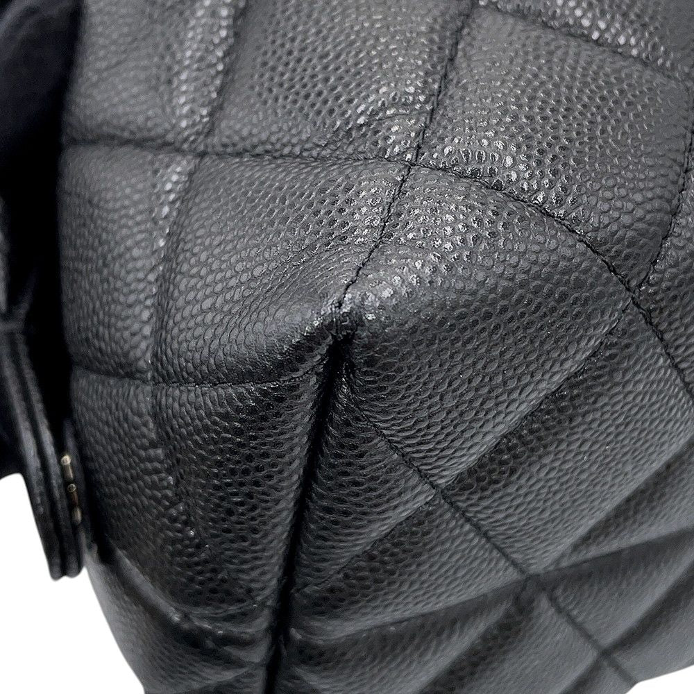 Chanel Pouch Quilted Zip Caviar Leather Case Black — view 5