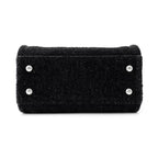 Chanel Tote Bag Deauville Line Mini Logo Glitter Tweed Leather Black — view 3