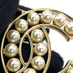Chanel Brooch CC Logo Metal Faux Pearl — view 5