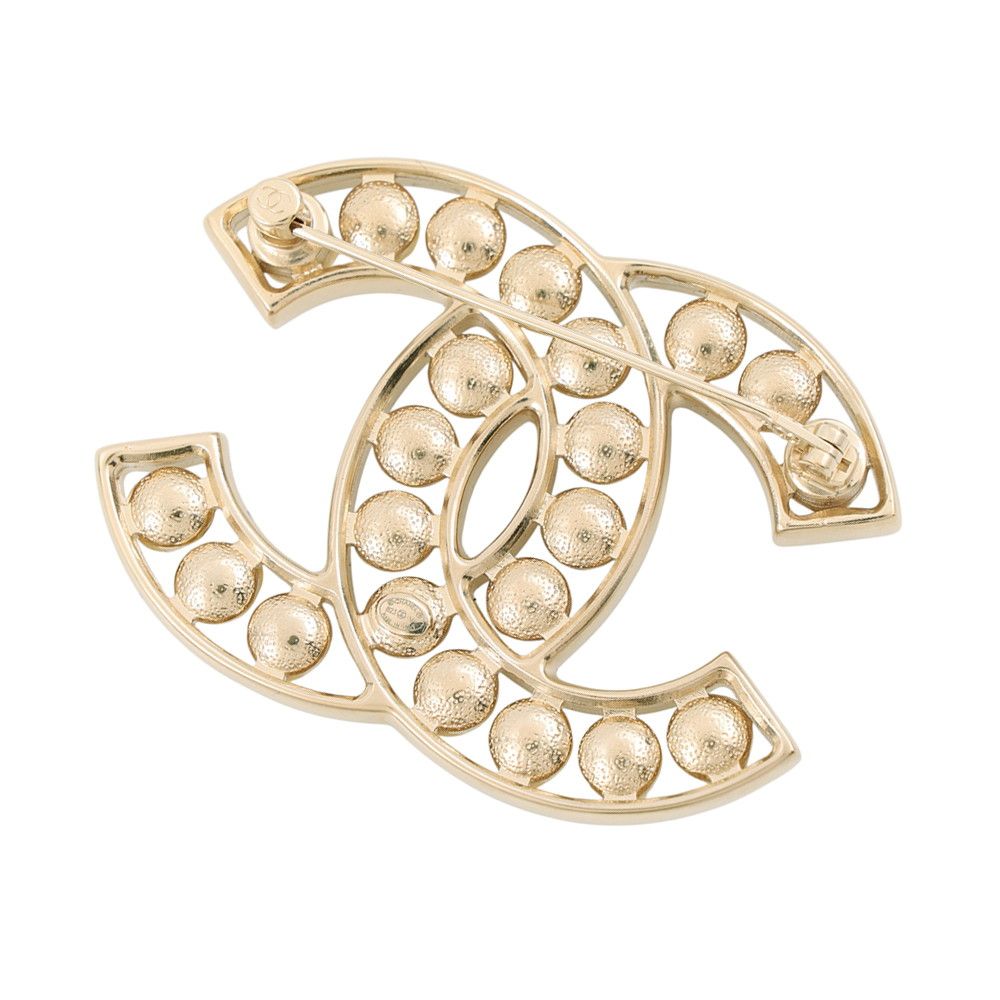 Chanel Brooch CC Logo Metal Faux Pearl — view 3
