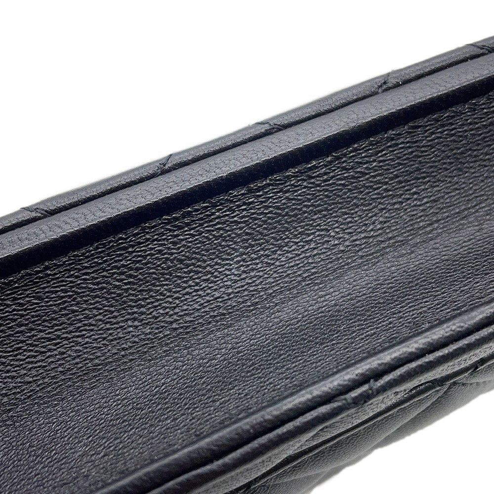 Chanel Pearl Chain Wallet Quilted CC Logo Lambskin Black Shoulder Bag — view 7