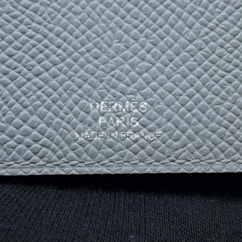 Hermes Card Case Dos Gray Pantin Black Epsom — view 5