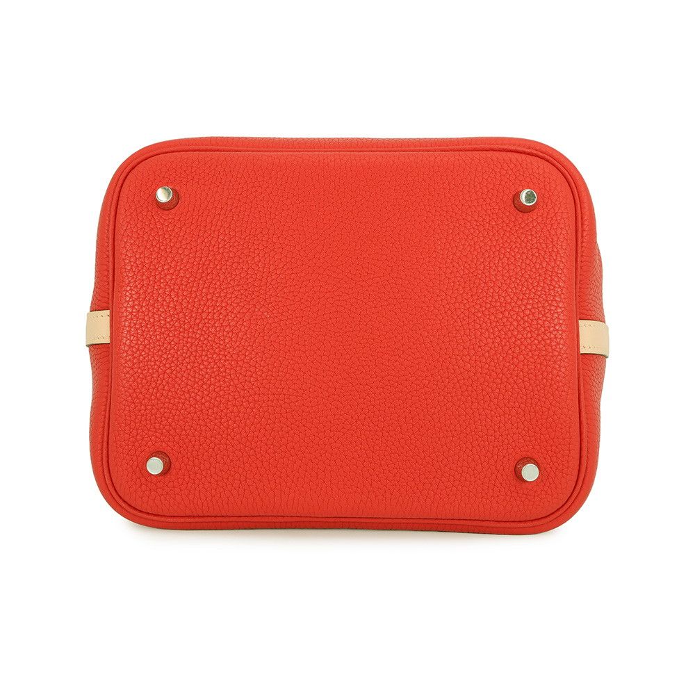 Hermes Picotin Lock PM Touch Rouge Tomato Rose Eglantine Silver Taurillon — view 3