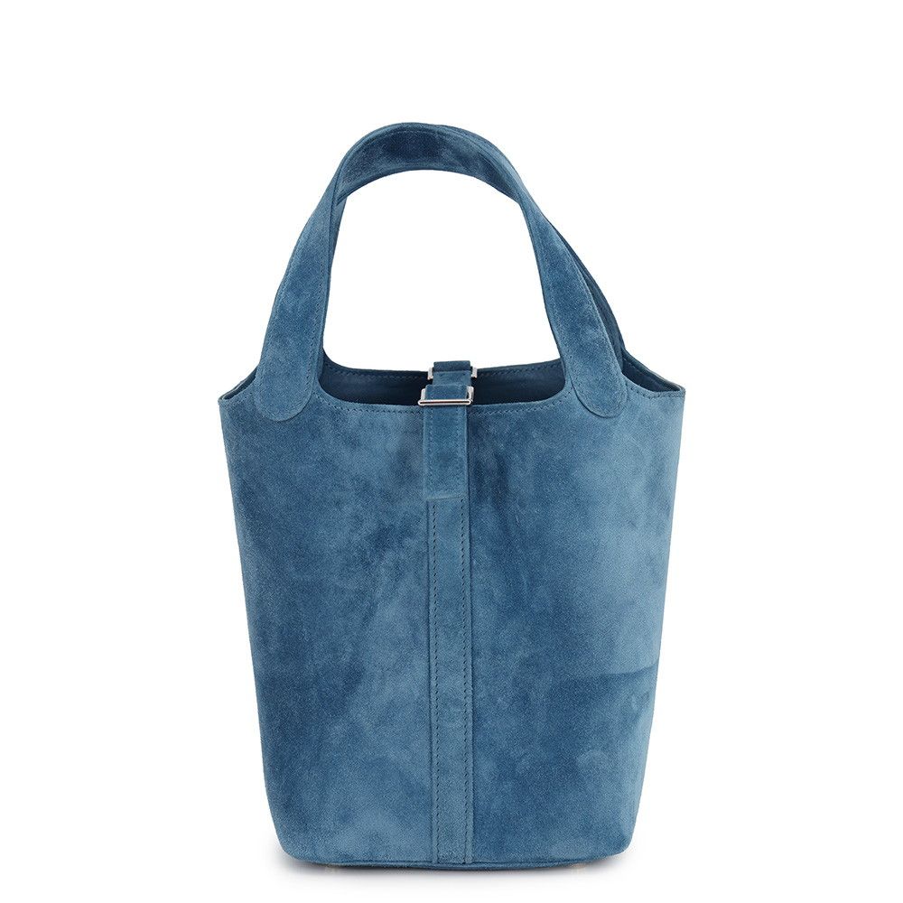 Hermes Handbag Picotin PM Blue Thalassa Silver Dobris Swift
