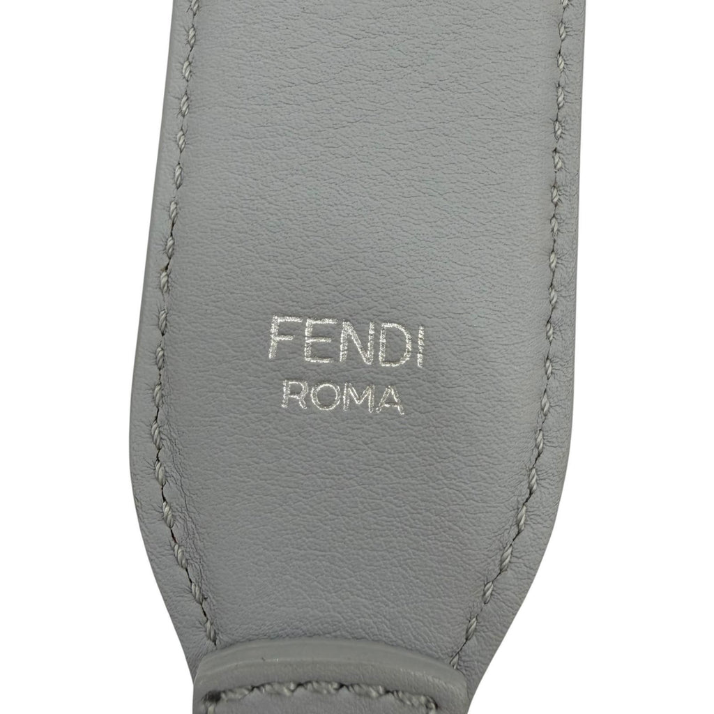 Fendi Strap You Shoulder Leather Logo Gray Silver — view 7