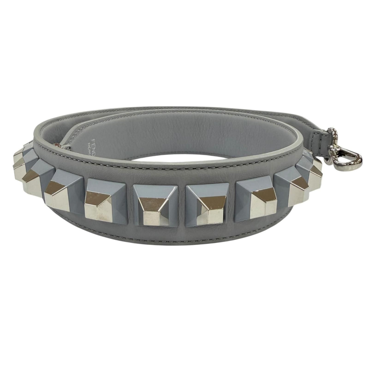 Fendi Strap You Shoulder Leather Logo Gray Silver — view 2