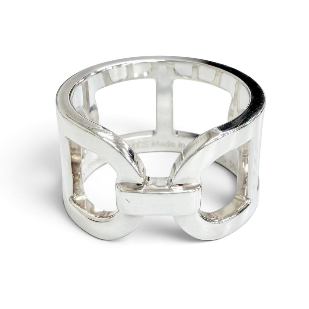 Hermes Ever Chaine D'ancre Ring Silver