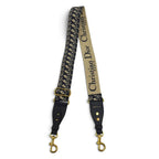 Dior S ZQ Oblique Embroidery Shoulder Strap Canvas Leather