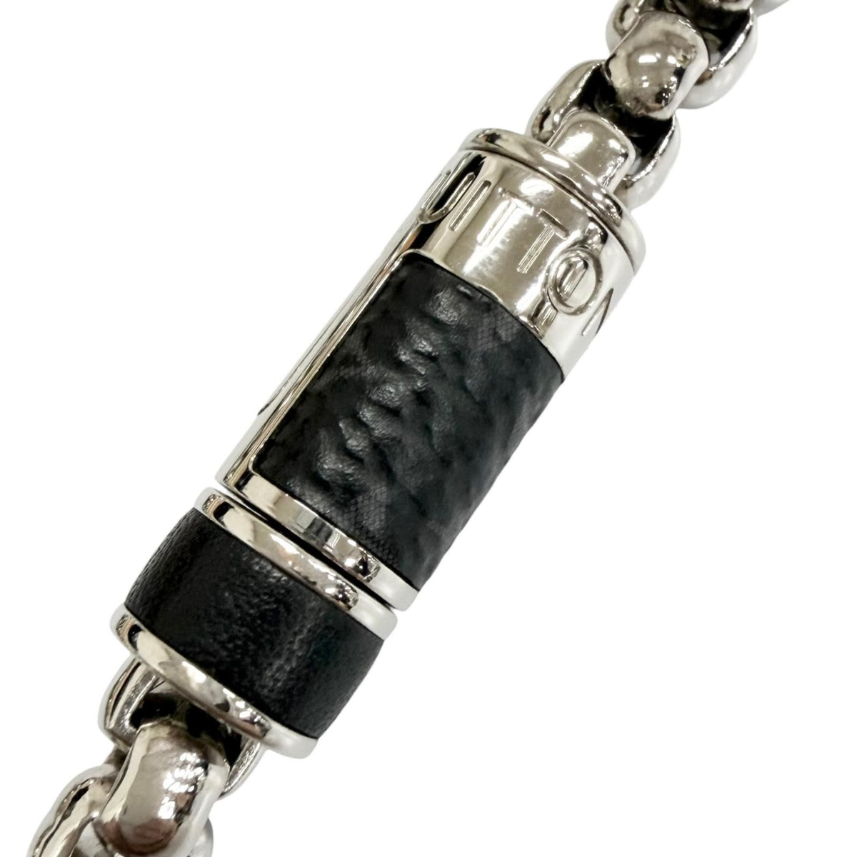 Louis Vuitton Chain Monogram Eclipse Bracelet Silver Black — view 5