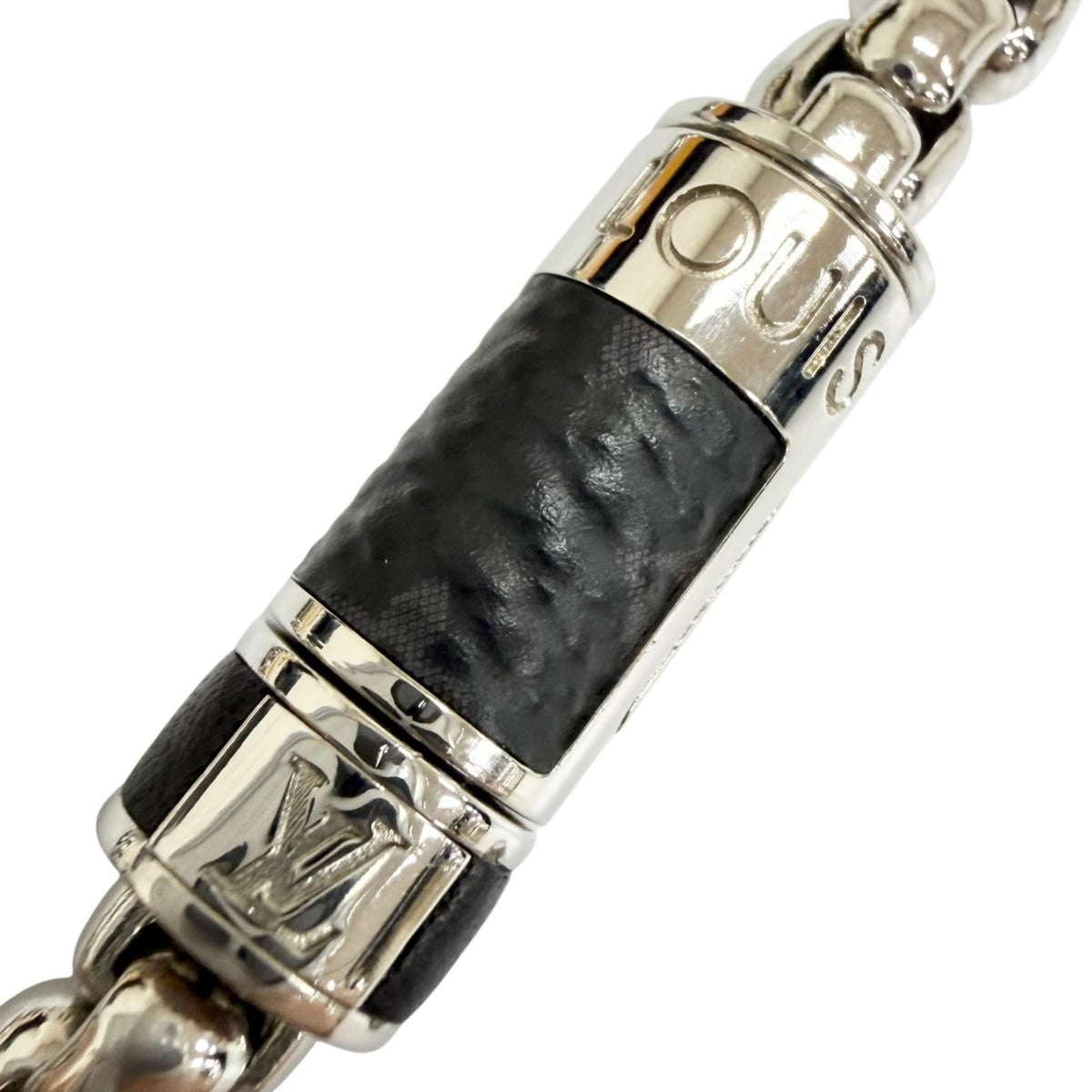 Louis Vuitton Chain Monogram Eclipse Bracelet Silver Black — view 4