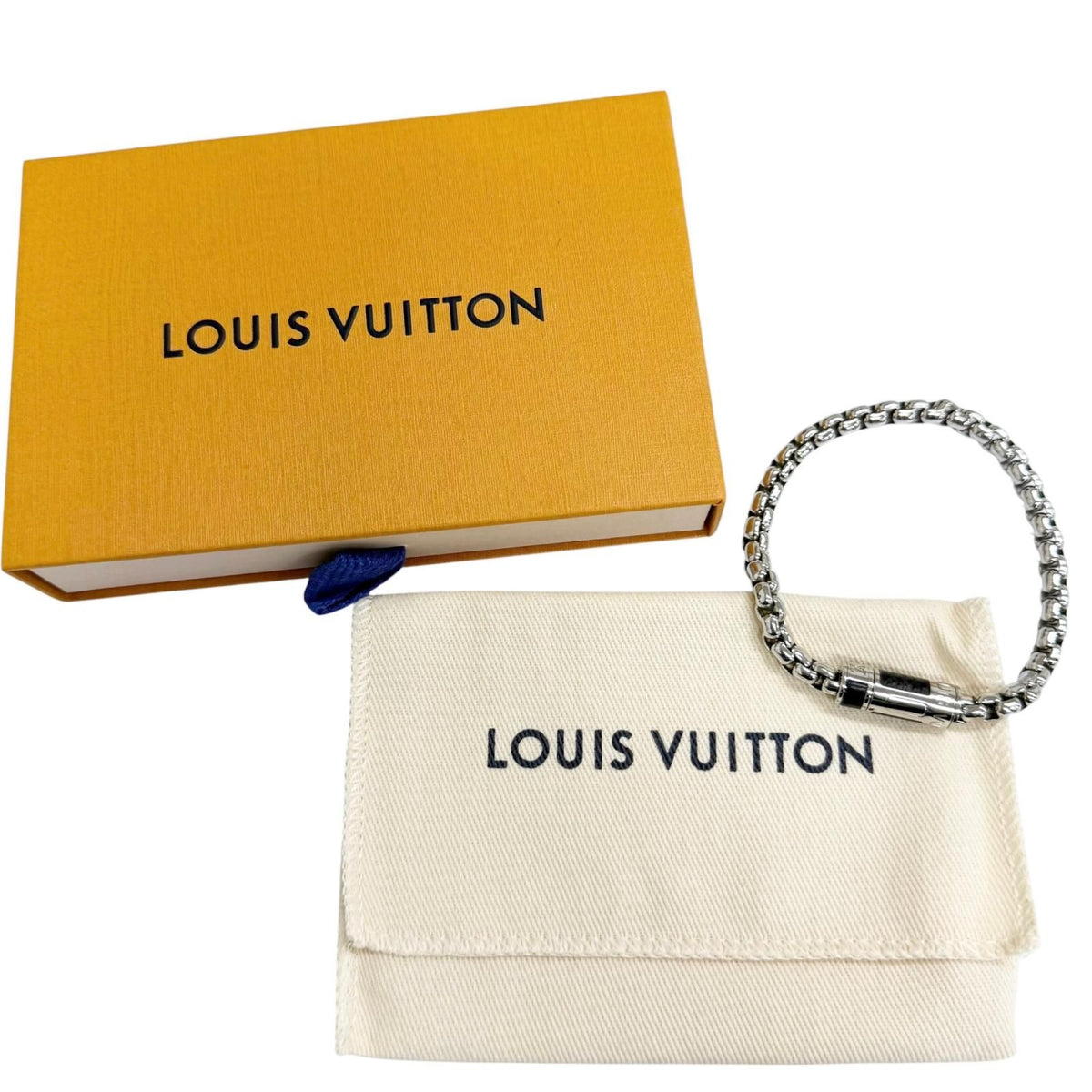 Louis Vuitton Chain Monogram Eclipse Bracelet Silver Black — view 2