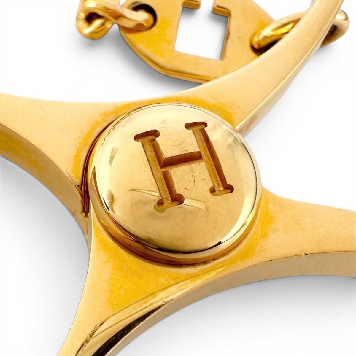 Hermes Filou H Logo Glove Holder Strap Gold Gloves — view 5