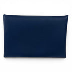 Hermes Calvi Duo Compact Evercolor Verso Card Case Coin Purse Blue