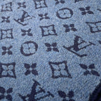 Louis Vuitton Echarpe Monogram Classic Wool 100% Scarf Blue Marine — view 5