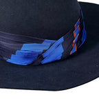 Hermes Wool Silk Scarf Ribbon Rabbit Felt Hat Navy 58 — view 8