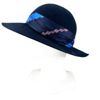 Hermes Wool Silk Scarf Ribbon Rabbit Felt Hat Navy 58 — view 4