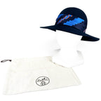 Hermes Wool Silk Scarf Ribbon Rabbit Felt Hat Navy 58 — view 2