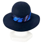 Hermes Wool Silk Scarf Ribbon Rabbit Felt Hat Navy 58 — view 5