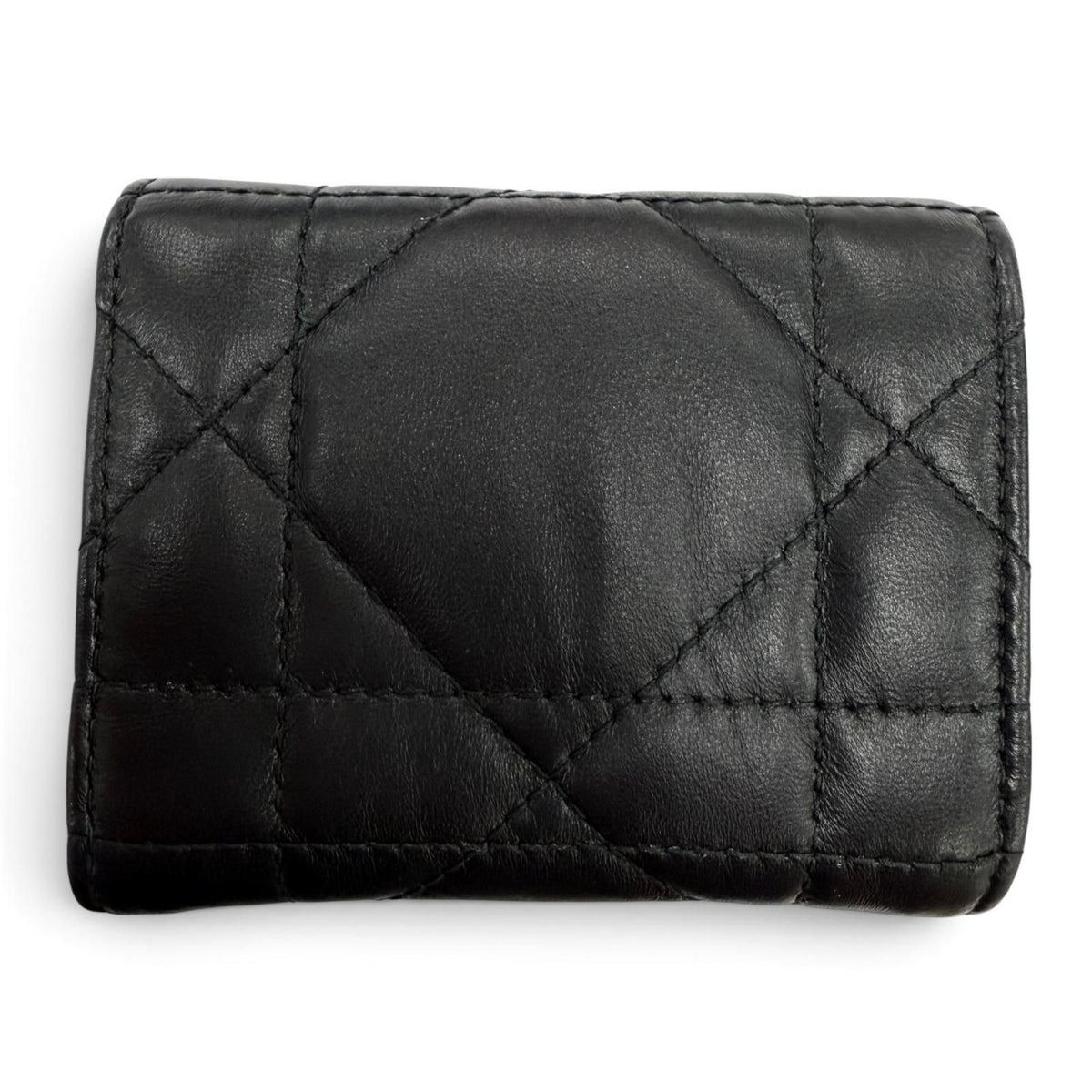 Dior Caro Hibiscus Crystal Wallet Leather Rhinestone Black — view 3
