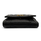 Dior Caro Hibiscus Crystal Wallet Leather Rhinestone Black — view 4