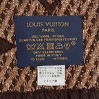 Louis Vuitton Logomania Scarf Shine Wool Silk Brown Monogram Fringe — view 5