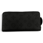 Louis Vuitton Zippy Wallet Mahina Leather Zip Around Black — view 3