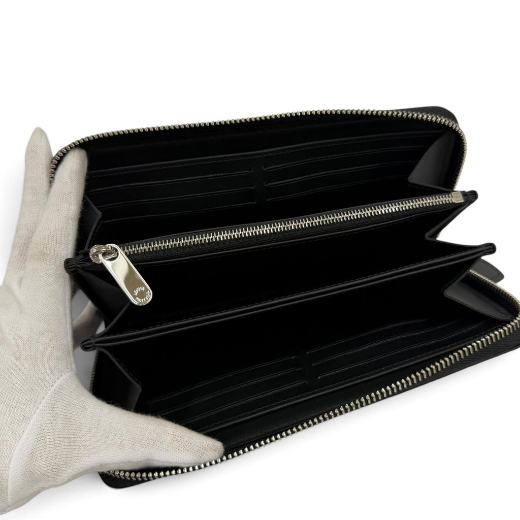 Louis Vuitton Zippy Wallet Mahina Leather Zip Around Black — view 6