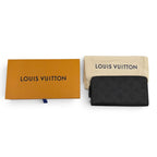 Louis Vuitton Zippy Wallet Mahina Leather Zip Around Black — view 2
