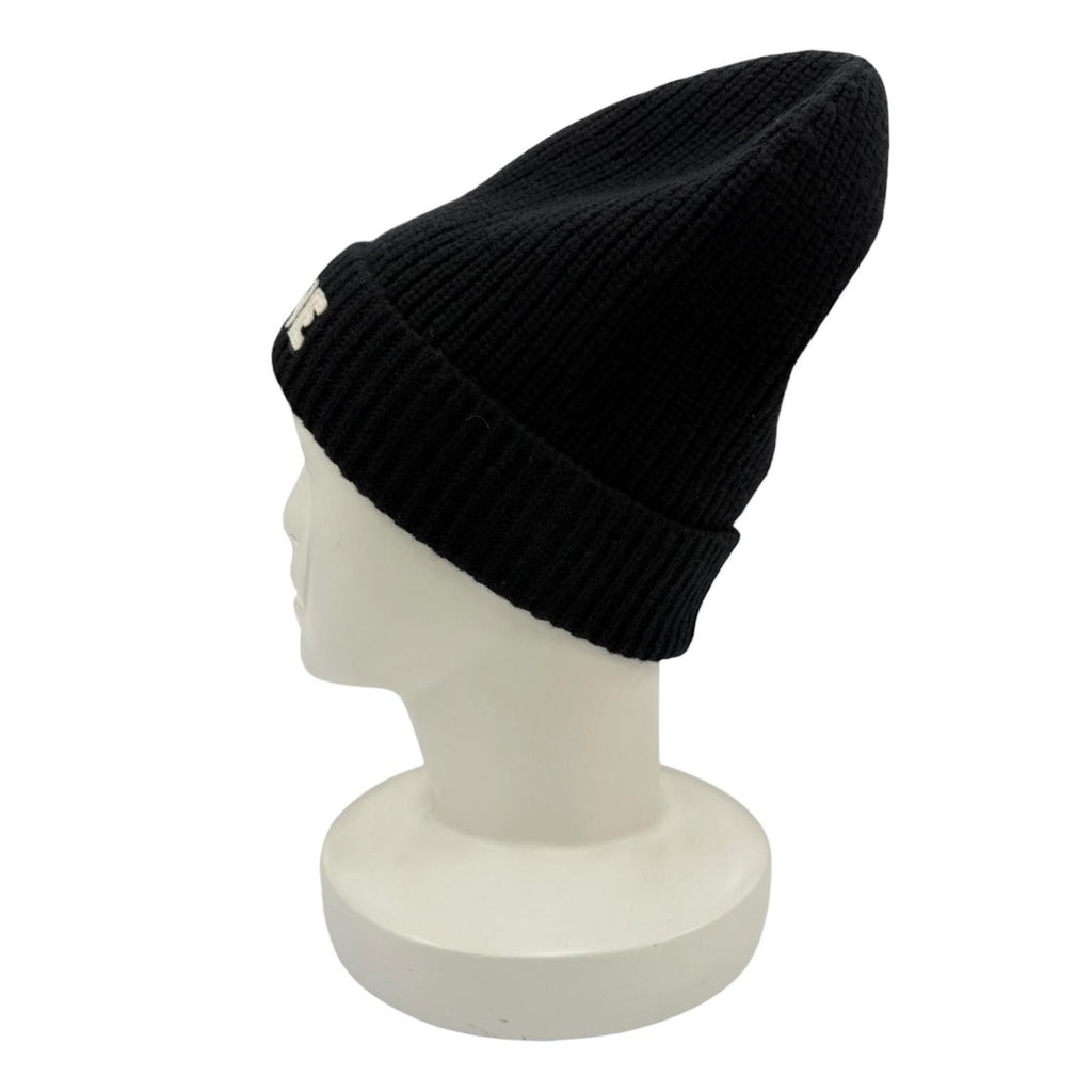 Celine Wool 100% Logo Knit Cap Beanie Black TU Hat — view 4