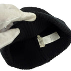 Celine Wool 100% Logo Knit Cap Beanie Black TU Hat — view 6