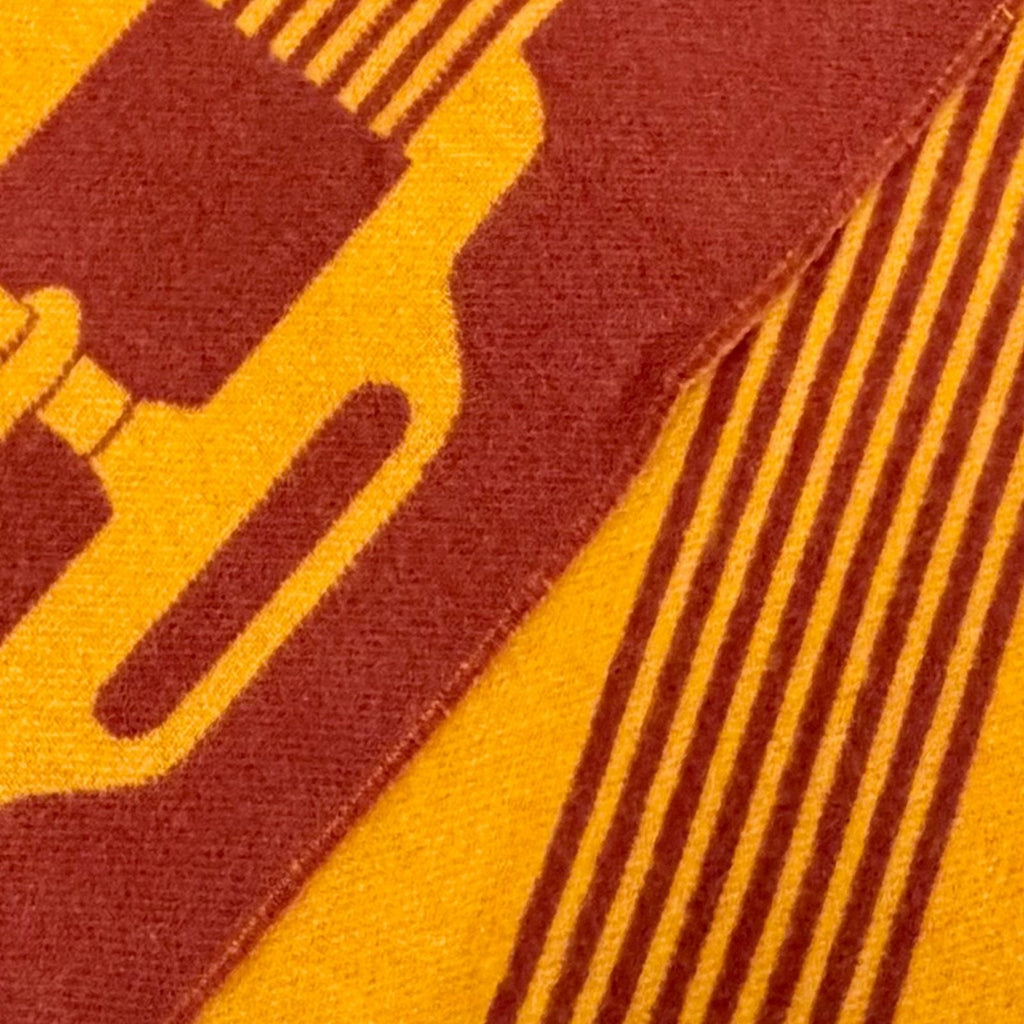 Hermes Sangle a Boucle Cashmere 100% Fringe Scarf Orange Brown — view 5